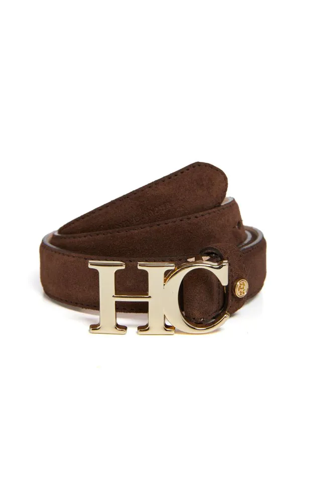 Women Belts Holland Cooper Atelier Slim Logo Belt Chocolate Suede Women Belts Holland Cooper Atelier Slim Logo Belt Chocolate Suede