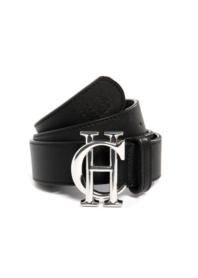 Women Belts Holland Cooper HC Classic Belt Black Silver Women Belts Holland Cooper HC Classic Belt Black Silver