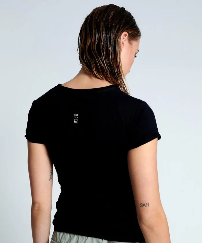 Women BLACK BOWER BIRD ORGANIC FITTED TEE One Teaspoon Tops Women BLACK BOWER BIRD ORGANIC FITTED TEE One Teaspoon Tops