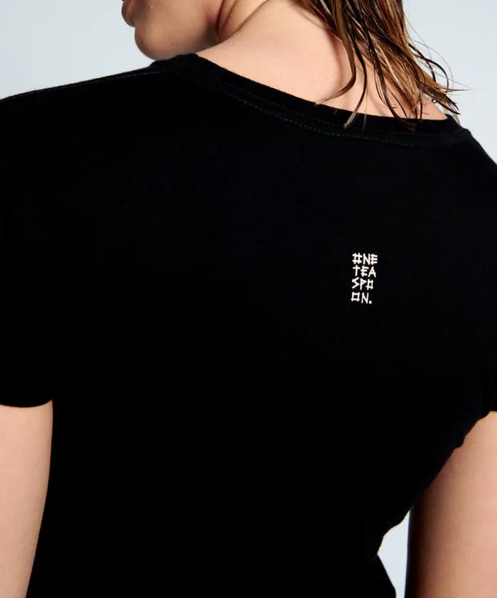 Women BLACK BOWER BIRD ORGANIC FITTED TEE One Teaspoon Tops Women BLACK BOWER BIRD ORGANIC FITTED TEE One Teaspoon Tops