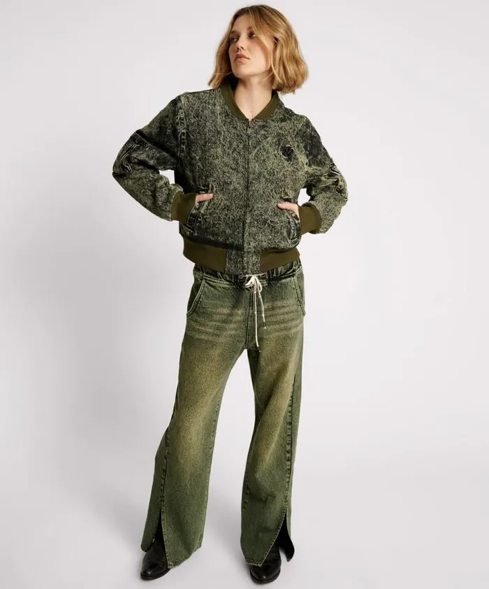 Women BLACK KHAKI DENIM BOMBER JACKET One Teaspoon Jackets Women BLACK KHAKI DENIM BOMBER JACKET One Teaspoon Jackets