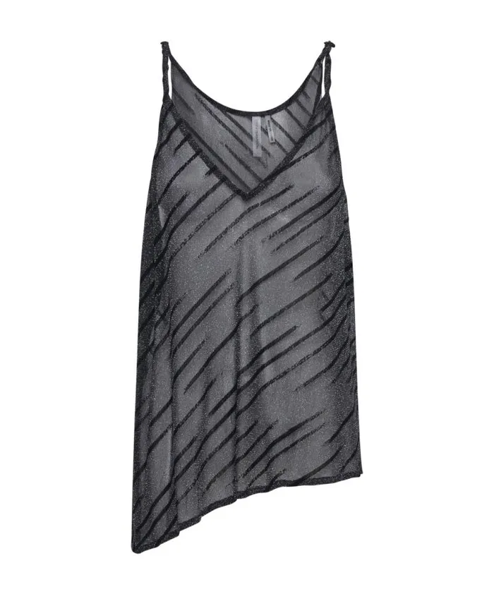 Women BLACK MESH STUDIO TWISTED TANK One Teaspoon Tops