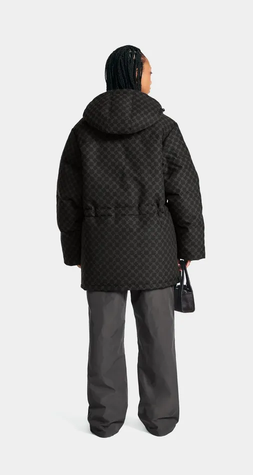 Women Black Oba Cotton Monogram Puffer Daily Paper Jackets Women Black Oba Cotton Monogram Puffer Daily Paper Jackets