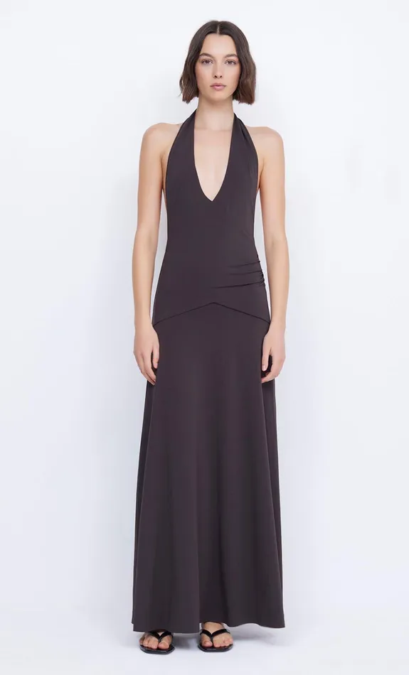 Women BLANCHE HALTER MAXI DRESS 8211 ESPRESSO Bec Bridge Maxi Dresses
