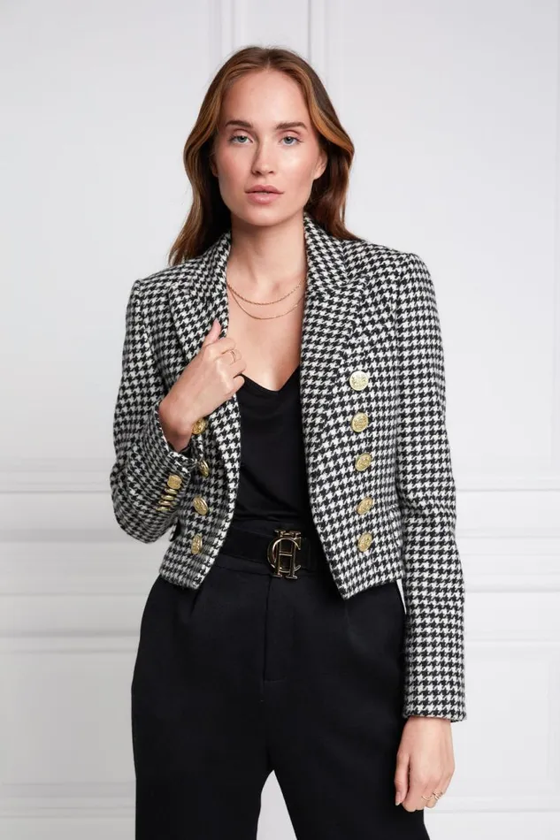 Women Blazers Holland Cooper Brompton Jacket Houndstooth