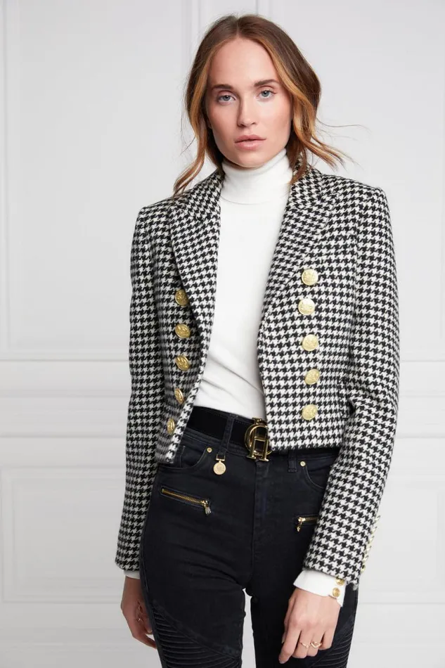 Women Blazers Holland Cooper Brompton Jacket Houndstooth