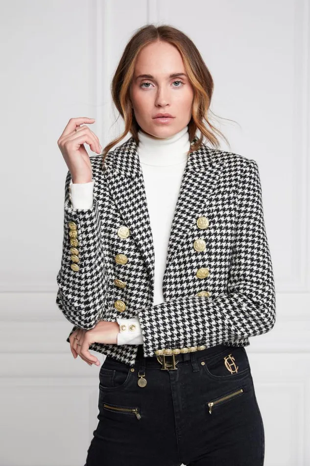 Women Blazers Holland Cooper Brompton Jacket Houndstooth