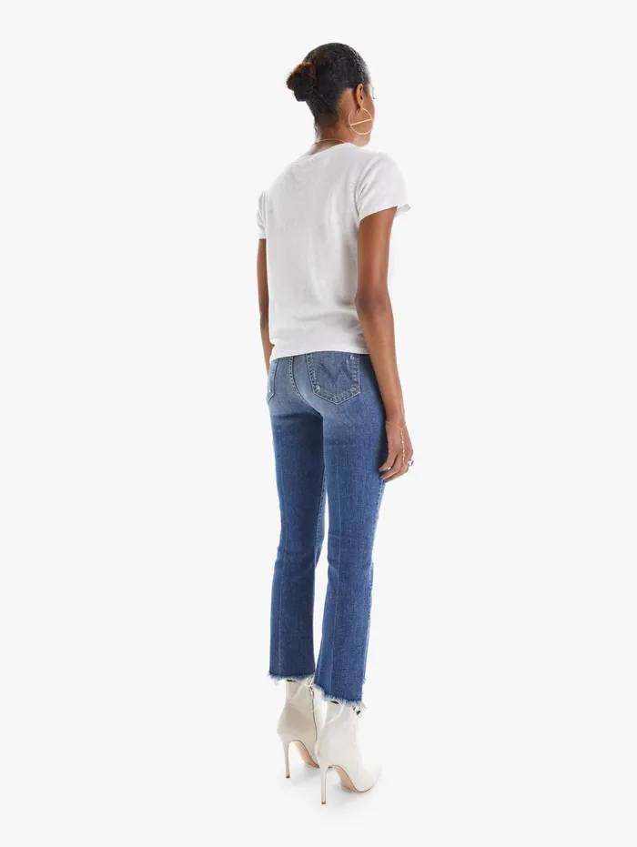 Women Bootcut Mother Denim The Insider Crop Step Chew Medium Blue