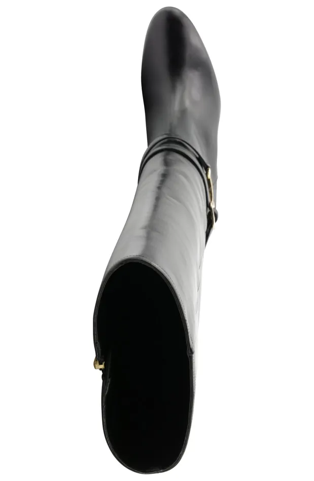 Women Boots Bruno Magli Adriana Knee High Block Heel Leather Boot 8211 Black