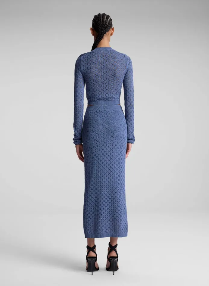 Women Bottoms ALC Addison Pointelle Knit Skirt Steel Blue