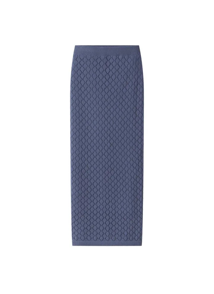 Women Bottoms ALC Addison Pointelle Knit Skirt Steel Blue