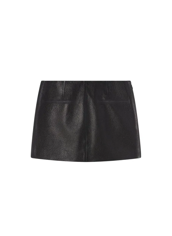 Women Bottoms ALC Cowan Leather Mini Skirt Black