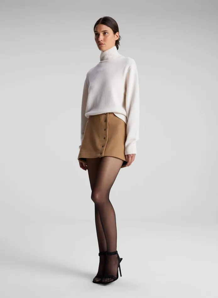 Women Bottoms ALC May Wool Cashmere Mini Skirt Camel