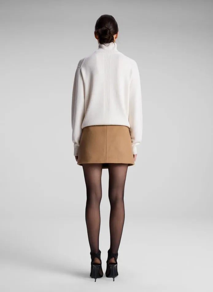 Women Bottoms ALC May Wool Cashmere Mini Skirt Camel