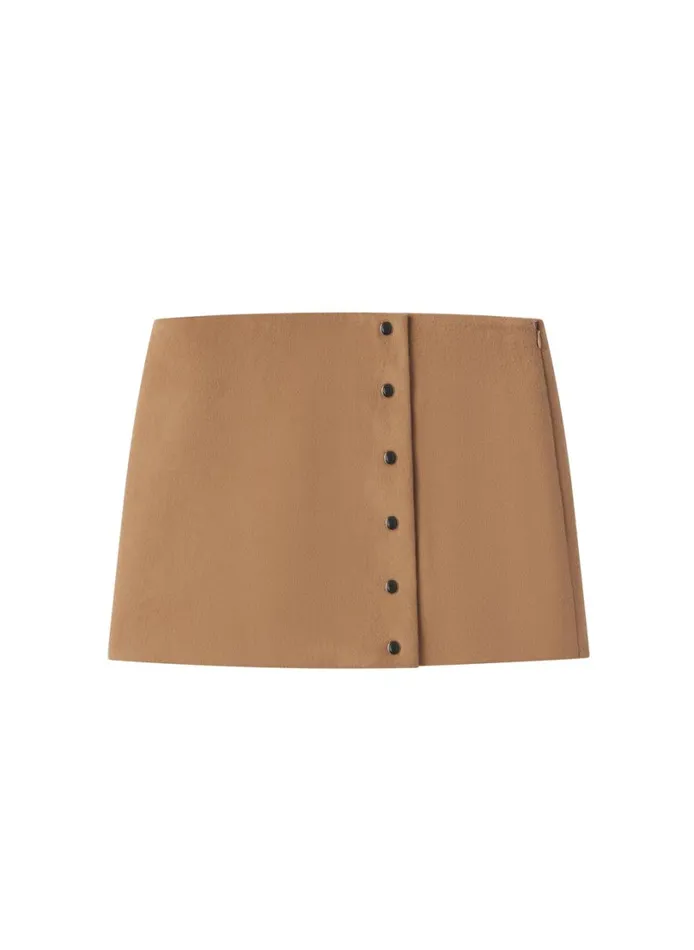 Women Bottoms ALC May Wool Cashmere Mini Skirt Camel