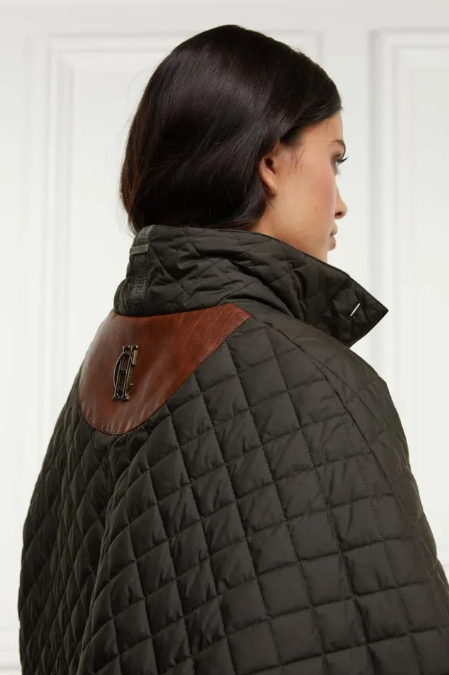 Women Capes Holland Cooper Brooke Quilted Cape Dark Olive
