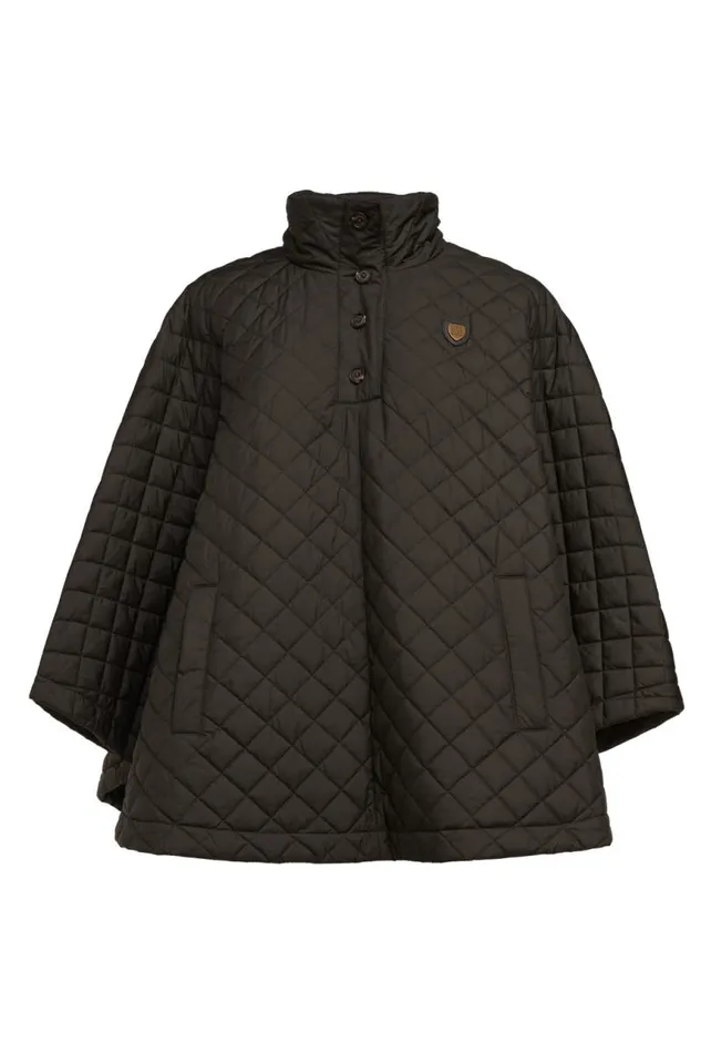 Women Capes Holland Cooper Brooke Quilted Cape Dark Olive