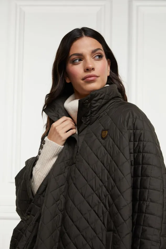 Women Capes Holland Cooper Brooke Quilted Cape Dark Olive