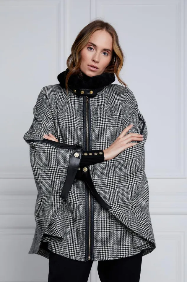 Women Capes Holland Cooper Chiltern Cape Prince Of Wales Mono