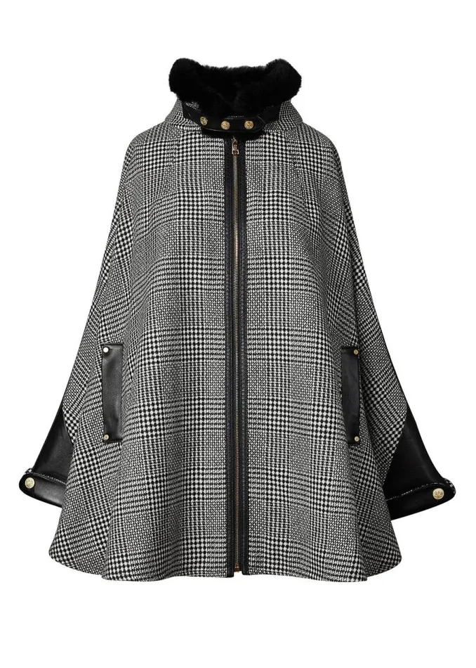 Women Capes Holland Cooper Chiltern Cape Prince Of Wales Mono