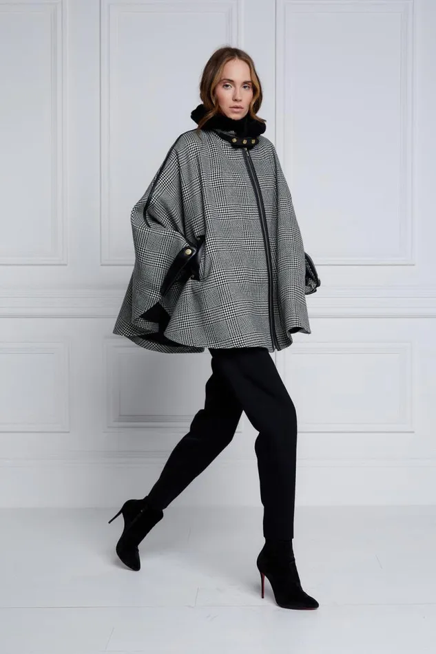 Women Capes Holland Cooper Chiltern Cape Prince Of Wales Mono