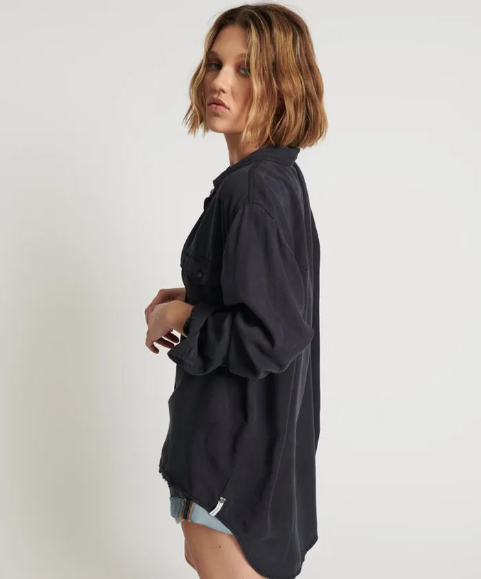 Women CHARCOAL CUT OFF ORIGINAL LIBERTY SHIRT One Teaspoon Shirts Women CHARCOAL CUT OFF ORIGINAL LIBERTY SHIRT One Teaspoon Shirts