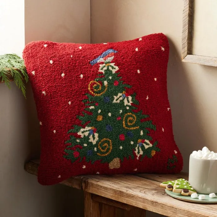 Women Christmas Cheer Pillow Sundance Catalog Decor