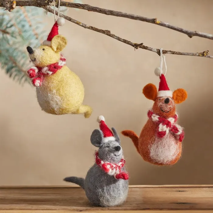 Women Christmas Mice Ornament Set Sundance Catalog Seasonal