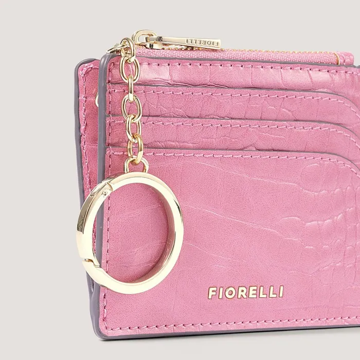 Women Ciara Coin Purse Pink Croc Fiorelli Cardholders