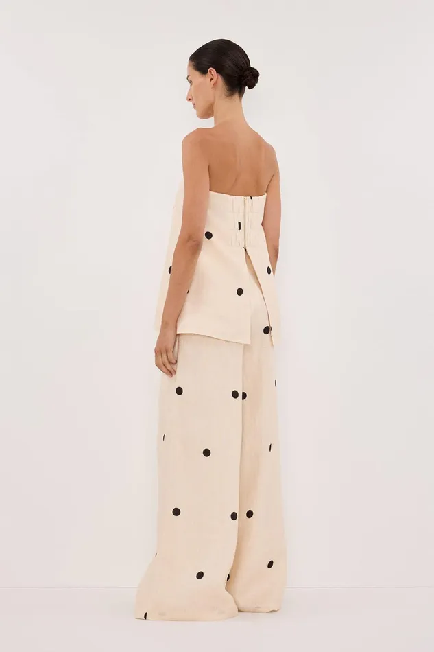 Women Co Ord Sets DISSH BEVERLY CREAM SPOT STRAPLESS TOP