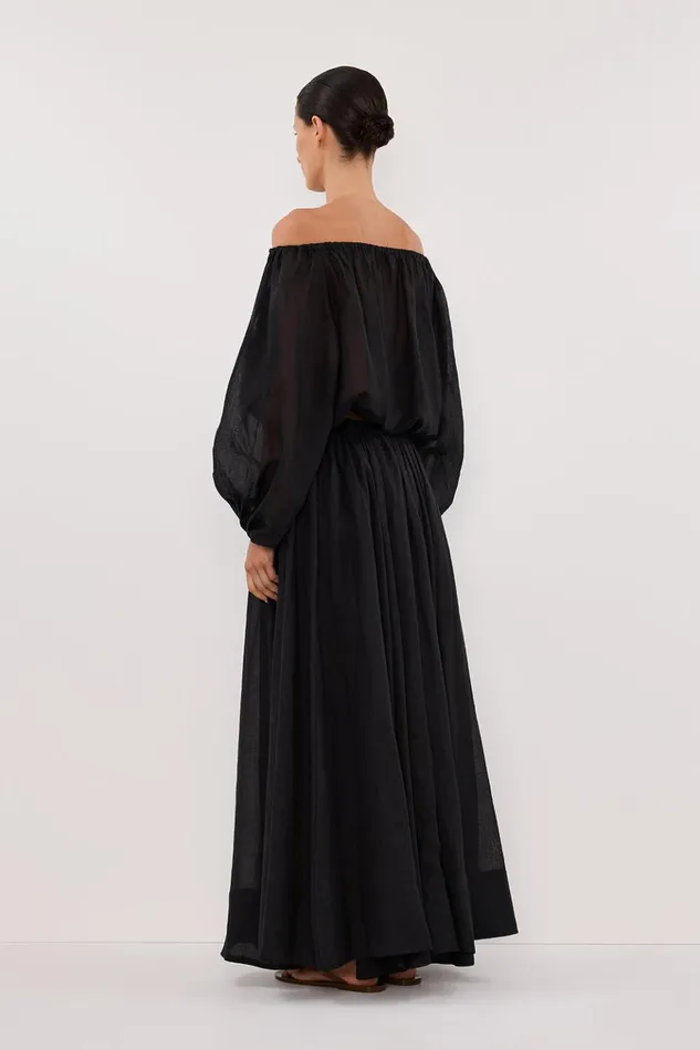 Women Co Ord Sets DISSH SELENE BLACK RAMIE LONGSLEEVE TOP
