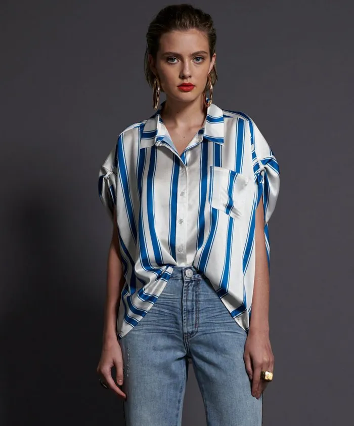 Women COCKTAIL STRIPE ALEXANDER TOP One Teaspoon Tops