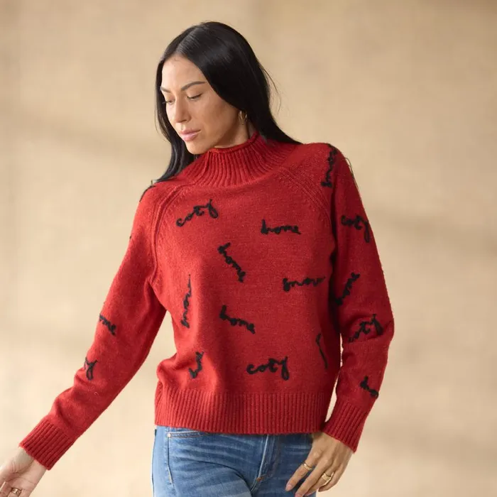 Women Cozy Hour Sweater Rhythmic Red Sundance Catalog Sweaters Women Cozy Hour Sweater Rhythmic Red Sundance Catalog Sweaters