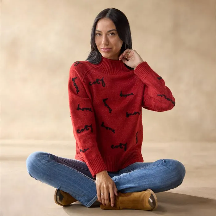 Women Cozy Hour Sweater Rhythmic Red Sundance Catalog Sweaters Women Cozy Hour Sweater Rhythmic Red Sundance Catalog Sweaters