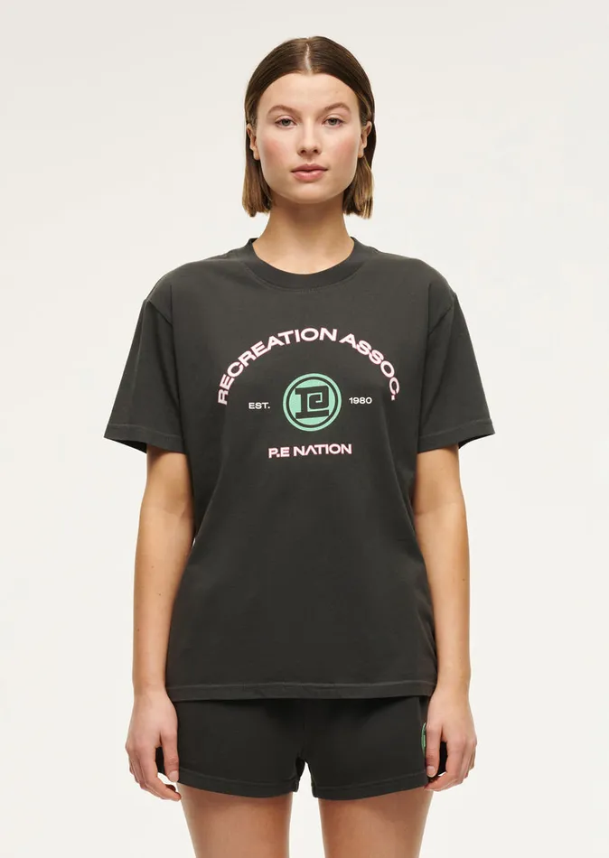 Women CRESCENT TEE IN ASPHALT Loungewear PE Nation