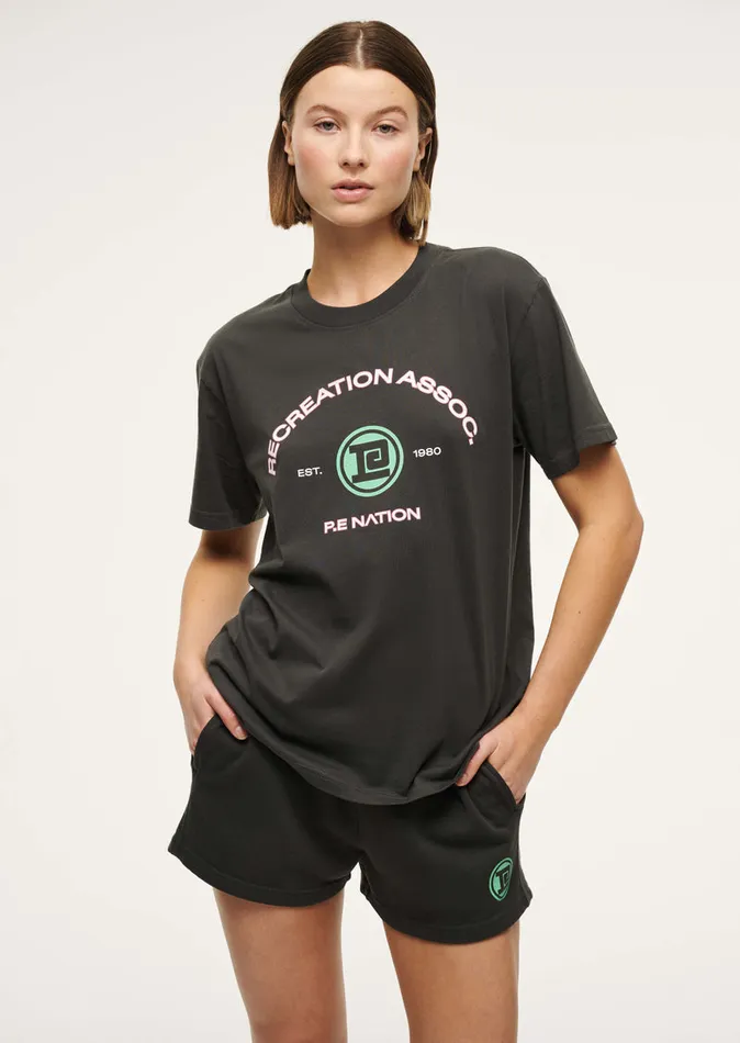 Women CRESCENT TEE IN ASPHALT Loungewear PE Nation