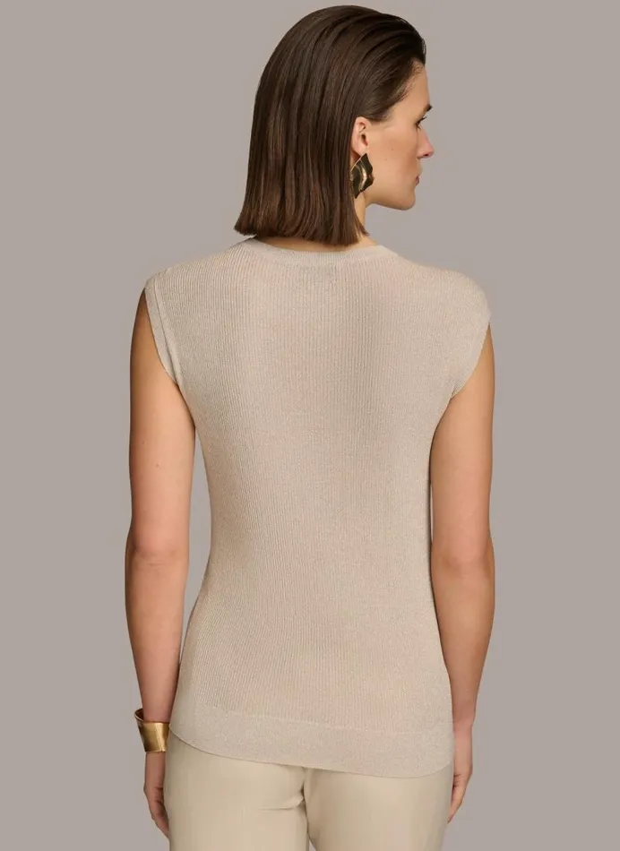 Women CREW NECK SHIMMER TEE Sandsilver Donna Karan New York Sweaters And Tops Women CREW NECK SHIMMER TEE Sandsilver Donna Karan New York Sweaters And Tops