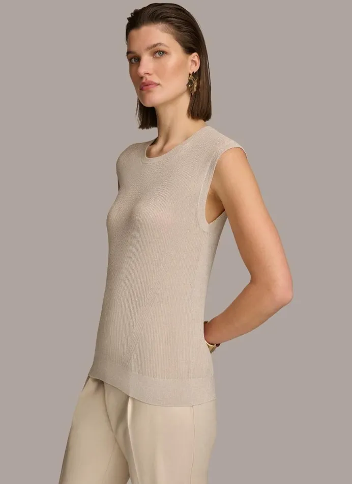 Women CREW NECK SHIMMER TEE Sandsilver Donna Karan New York Sweaters And Tops Women CREW NECK SHIMMER TEE Sandsilver Donna Karan New York Sweaters And Tops