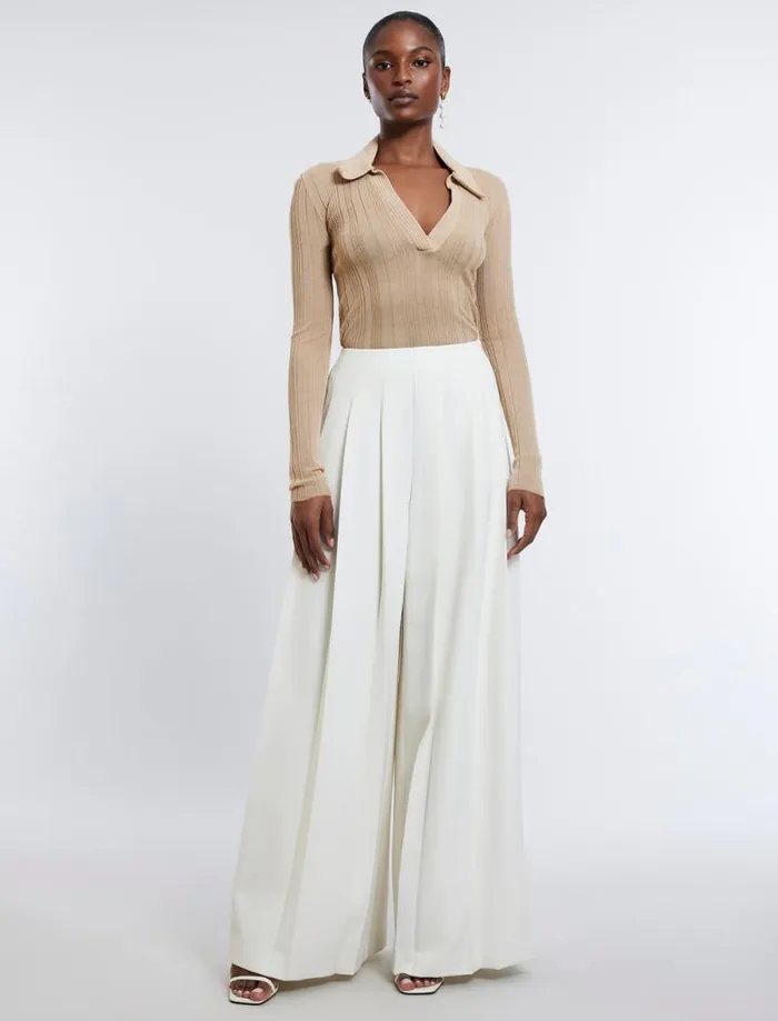 Women Crochet Collar Top Neutral BCBG Tops Women Crochet Collar Top Neutral BCBG Tops