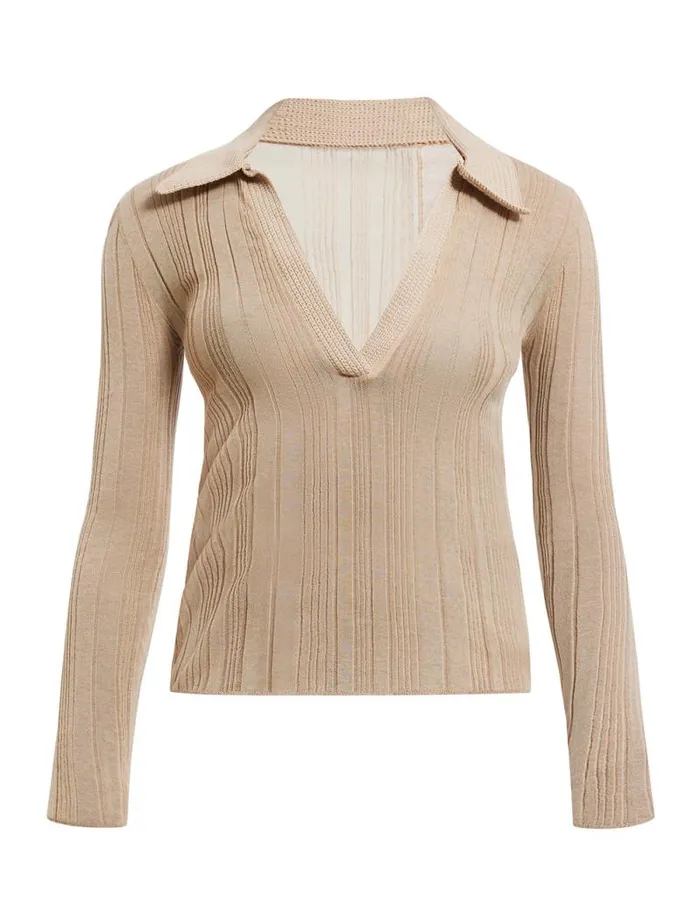 Women Crochet Collar Top Neutral BCBG Tops Women Crochet Collar Top Neutral BCBG Tops