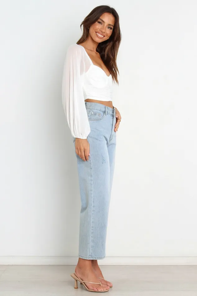 Women Crop Tops Petal and Pup Adele Top White