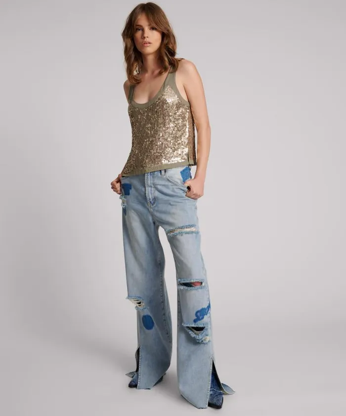 Women CROPPED HAND EMBELLISHED FRAME TOP One Teaspoon Tops Women CROPPED HAND EMBELLISHED FRAME TOP One Teaspoon Tops