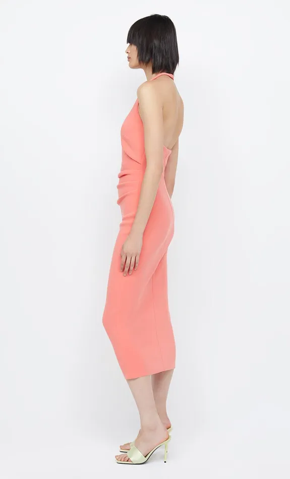 Women CYNDIE HALTER MIDI DRESS 8211 CORAL Bec Bridge Wedding Guest