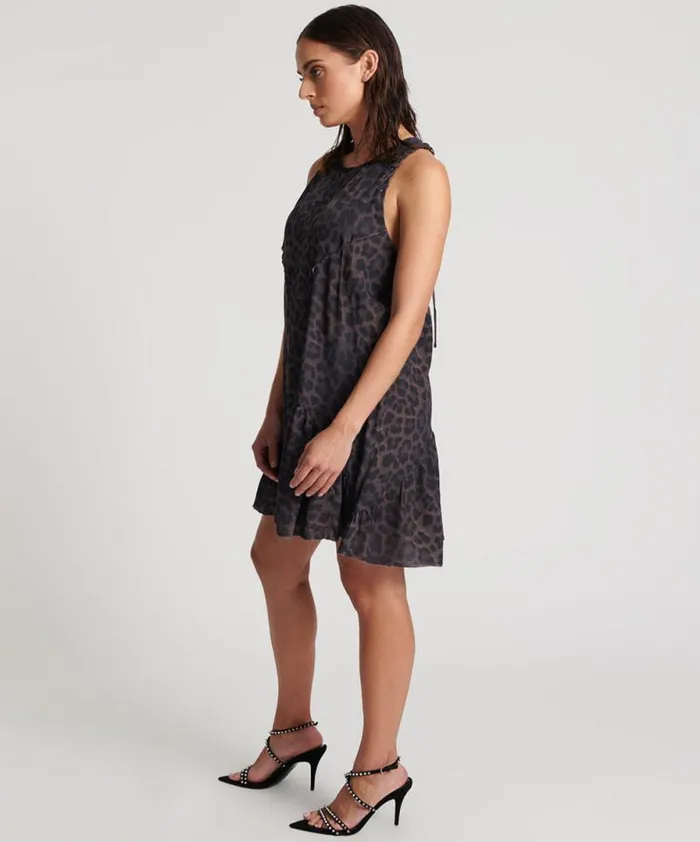 Women DARK LEOPARD TIERED DRESS One Teaspoon Mini Dresses Women DARK LEOPARD TIERED DRESS One Teaspoon Mini Dresses