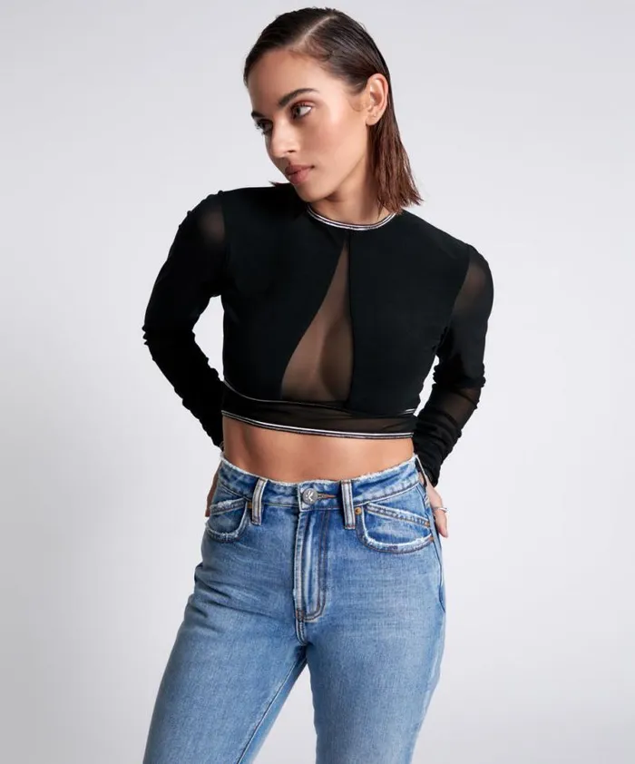 Women DOMINATOR MESH LONGSLEEVE TOP One Teaspoon Tops Women DOMINATOR MESH LONGSLEEVE TOP One Teaspoon Tops