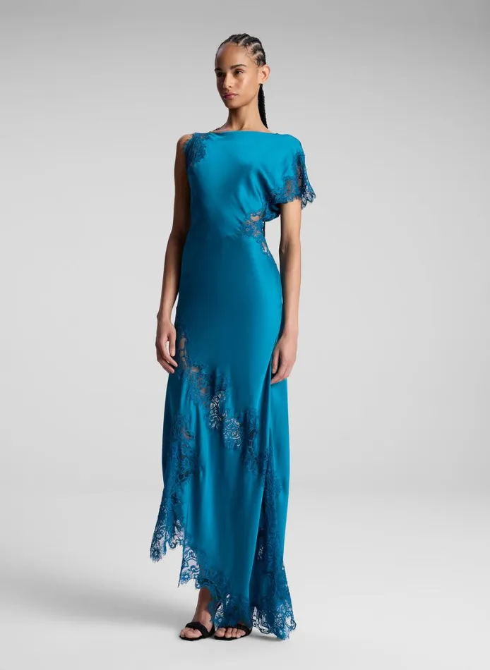 Women Dresses ALC Alessia Satin And Lace Maxi Dress Bright Flourite