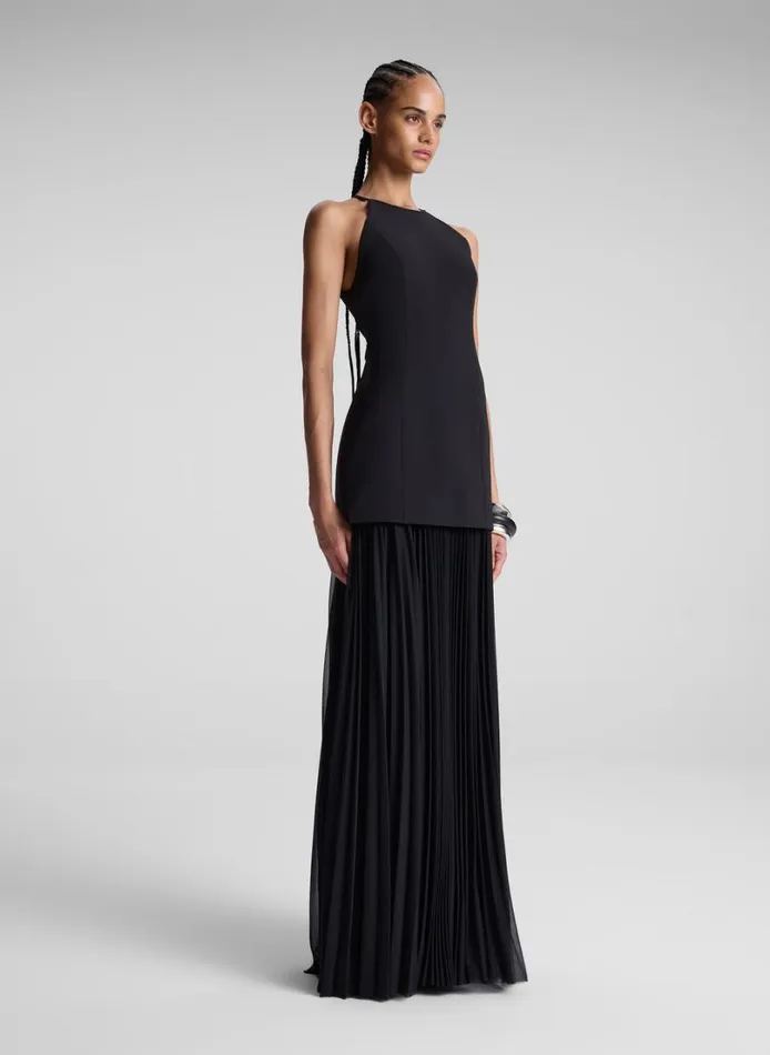 Women Dresses ALC Lana Pleated Maxi Dress Black