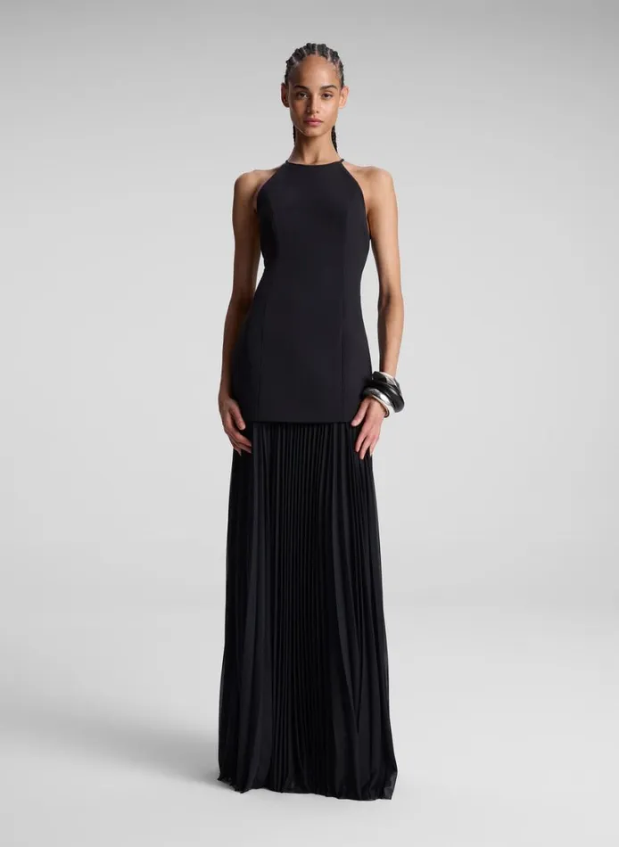 Women Dresses ALC Lana Pleated Maxi Dress Black