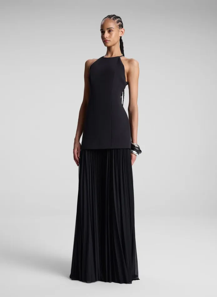 Women Dresses ALC Lana Pleated Maxi Dress Black