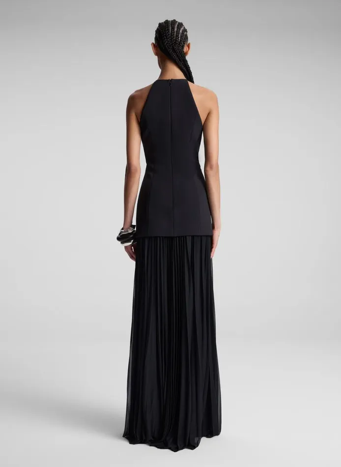 Women Dresses ALC Lana Pleated Maxi Dress Black